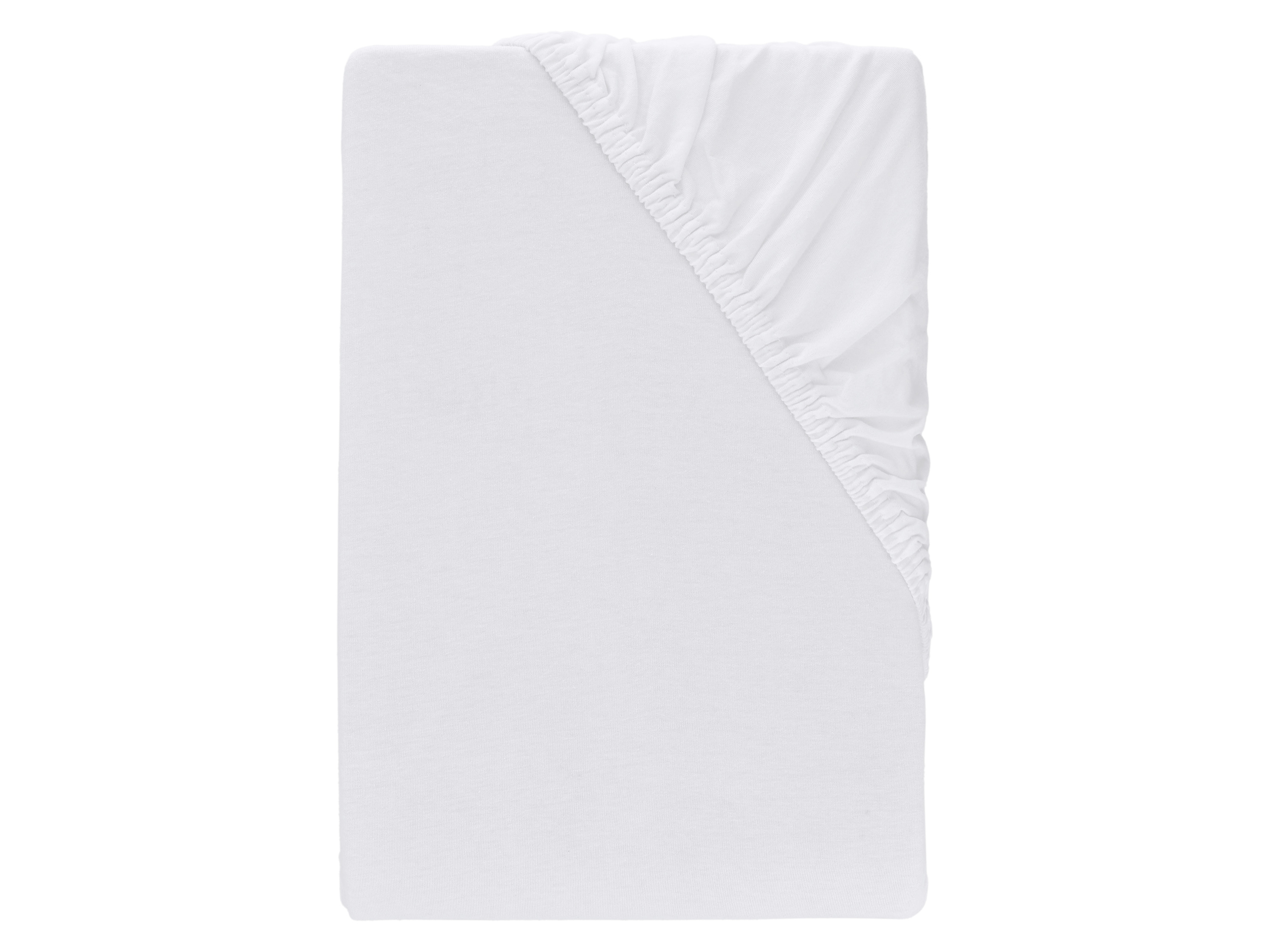 LIVARNO® Bi-Elastic-Boxspring-Spannbettlaken, 90-100 x 200 cm, Steghöhe bis 10 cm (Weiß)