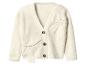 Cremefarbener Cardigan mit braunen Knöpfen und Schleifendetails