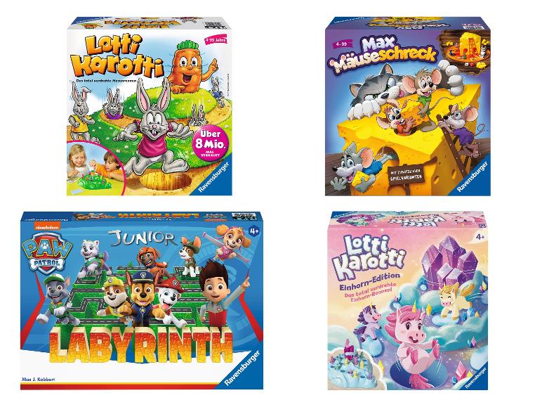 Brettspiele Lotti Karotti, Max Mäuseschreck und Paw Patrol Labyrinth