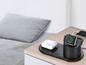 Drahtlose Ladestation für Apple Watch, AirPods und Smartphone.