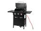 Dreiflammiger Gasgrill, elegantes schwarzes Design.