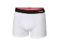 Weiße Parkside Boxershorts mit schwarzem und rotem Bund.
