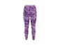Damen-Sportleggings mit lila Camouflage-Muster und Kordelzug in der Taille.