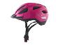 Rosa Kinderfahrradhelm mit schwarzem Visier und verstellbaren Riemen