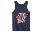Ein dunkelblaues Tanktop mit Spider-Man-Motiv.
