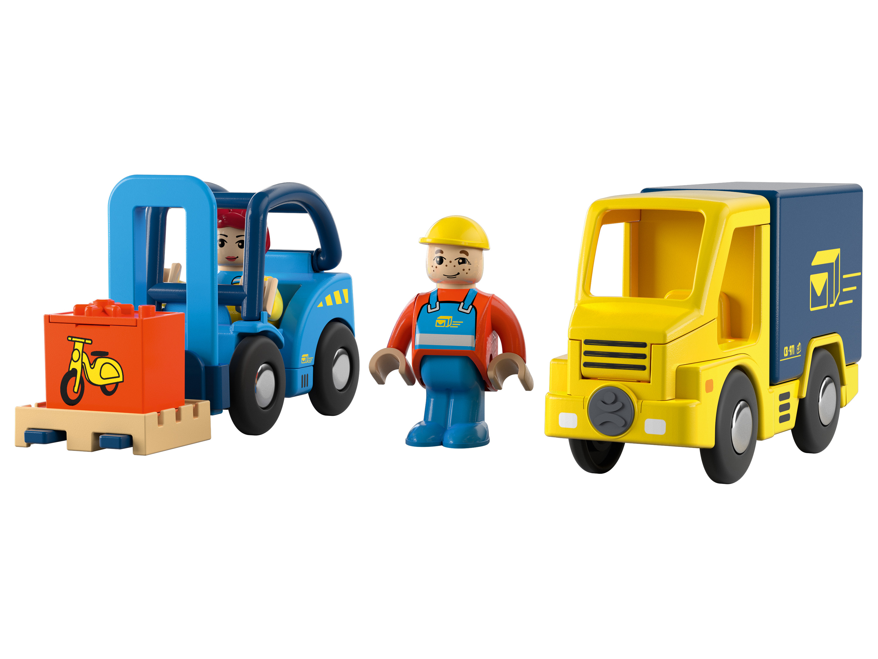 Playtive Fahrzeuge Bahnwelt (Postauto und Gabelstapler) | 04055334994262