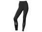 Schwarze Leggings mit Mesh-Einsätzen zum Sport.