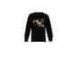 Schwarzes Langarmshirt mit Dinosaurier-Skelett-Print und „Spooky-Saurus“-Schriftzug.