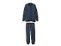 Dunkelblauer Trainingsanzug mit Reißverschlussjacke und passender Jogginghose.