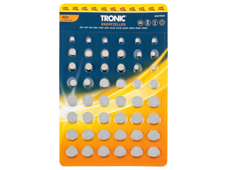 Gehe zu Vollbildansicht: TRONIC® Knopfzellen Multipack, 48 Stück - Bild 1