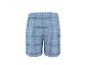 Blaue karierte Shorts mit elastischem Bund.