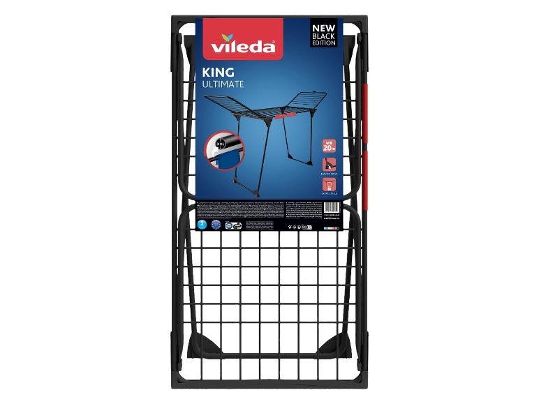 Wäscheständer King Ultimate in schwarzer Edition, mit 20m Trockenlänge und XXL-Stäben.