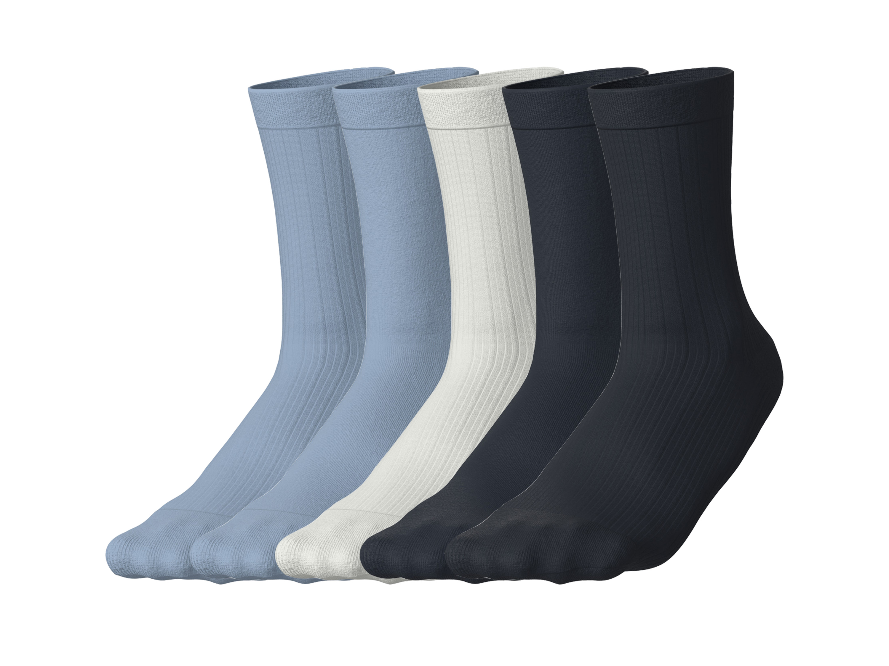 ESMARA® Damen Socken, 5 Paar (blau/weiß/navy, 39-42)