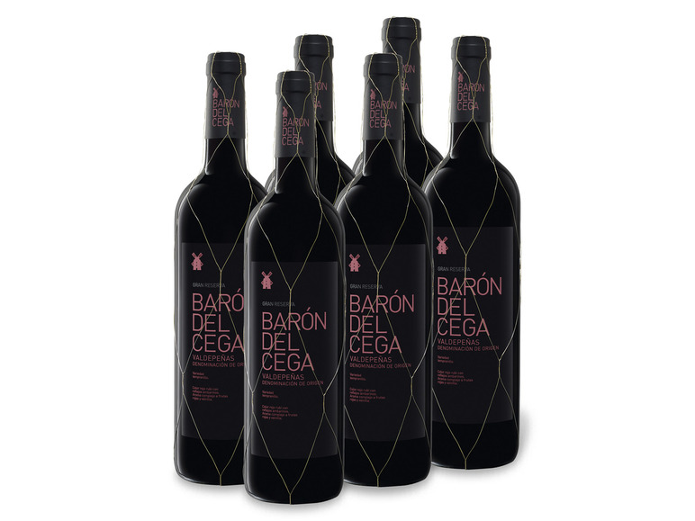 Gehe zu Vollbildansicht: 6 x 0,75-l-Flasche Weinpaket Barón del Cega Gran Reserva DO trocken, Rotwein - Bild 1