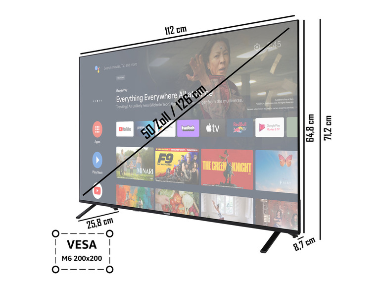 Gehe zu Vollbildansicht: TELEFUNKEN Fernseher XUAN751S Android Smart TV 50 Zoll 4K UHD - Bild 3