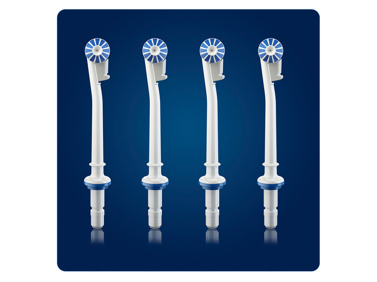 Vier Oral-B Wasserstrahl-Düsen für frischen Atem.
