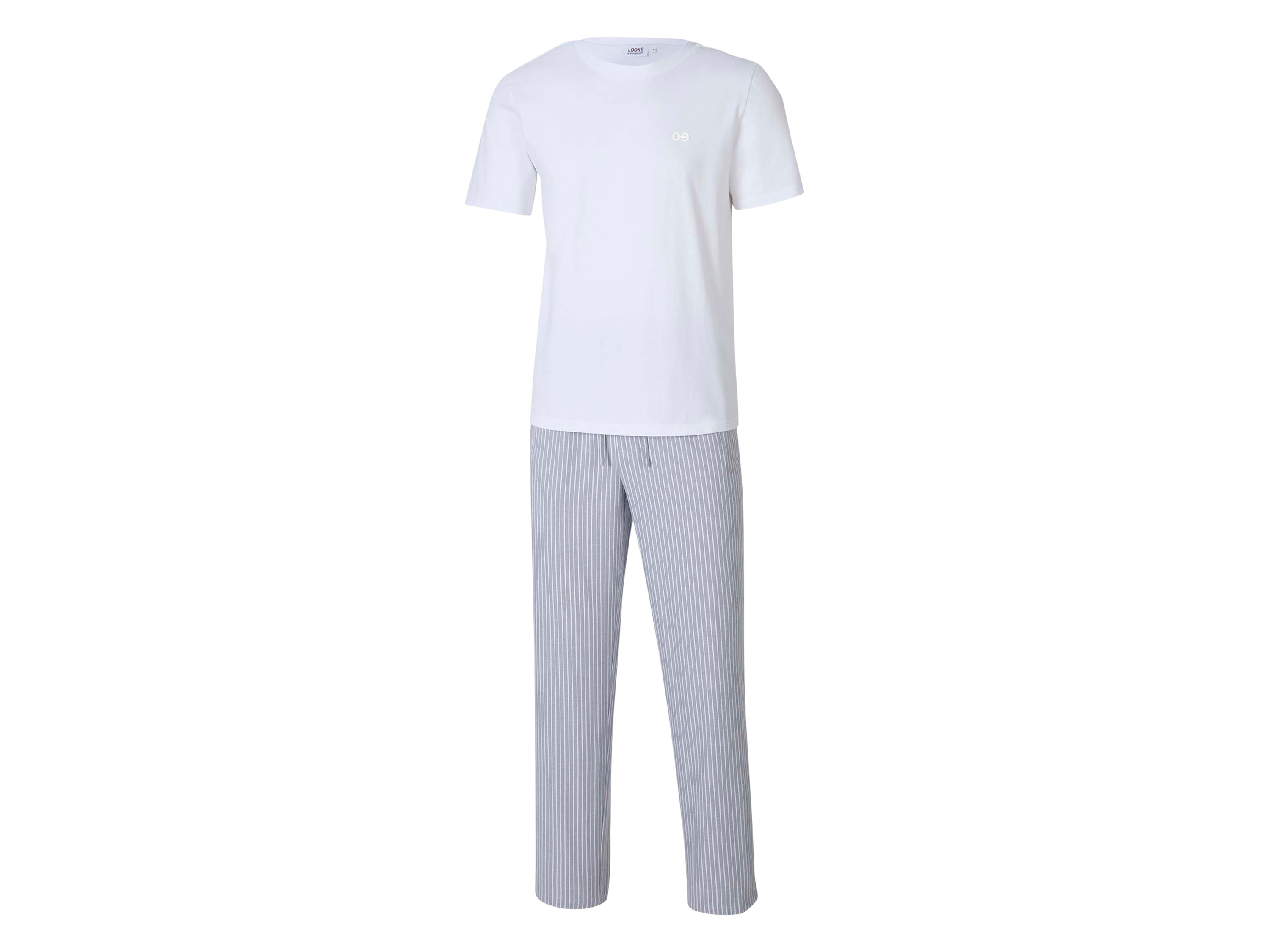 LOOKS BY WOLFGANG JOOP Herren Pyjama (Streifen/weiß/grau, XL)""