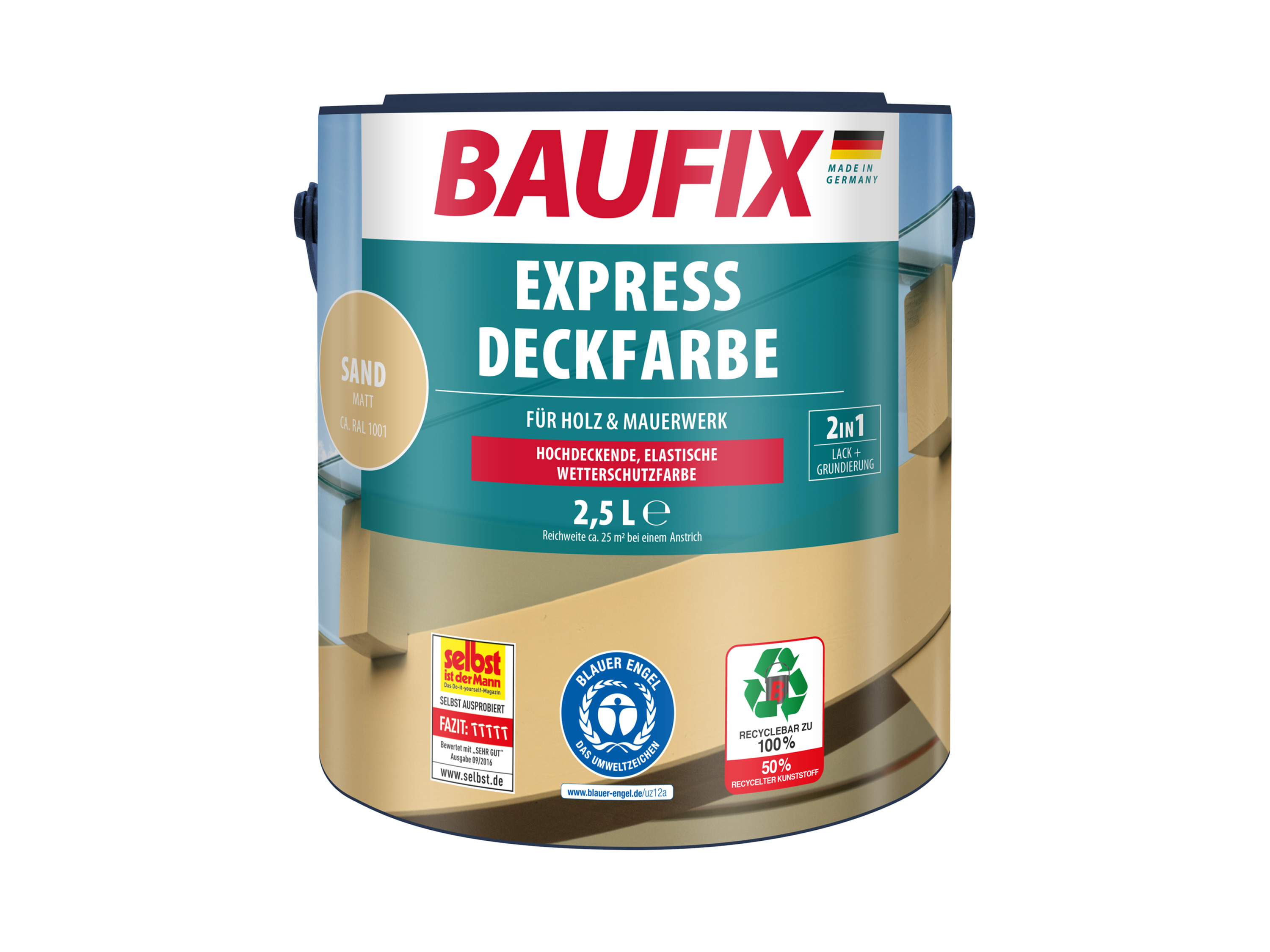 BAUFIX Express Deckfarbe 2,5 Liter (sand matt) | 4014505042393X