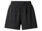 Schwarze zerknitterte Shorts mit elastischem Bund.