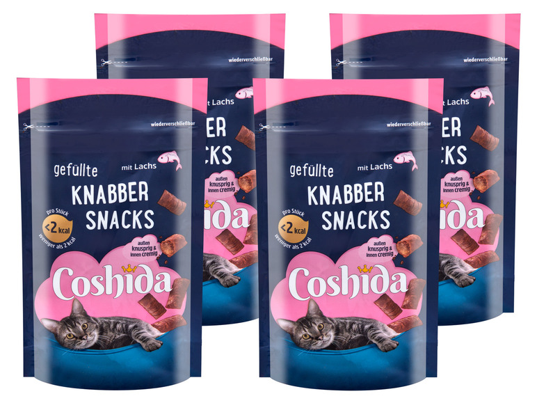 Gehe zu Vollbildansicht: COSHIDA Creamy & Crunch Knabbersnack Lachs, 4 x 70 g - Bild 1