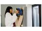 Frau verwendet RAPID 18 V Akkutacker »BTX553« zum Befestigen von Stoff an einer Wand.
