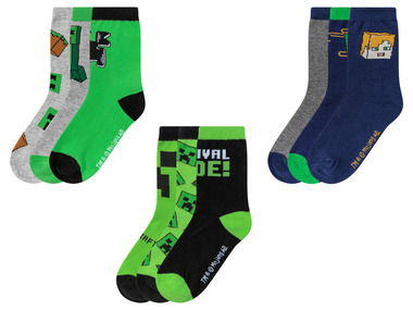 Kinder Socken »Minecraft«, 3 Paar, elastische Bündchen 