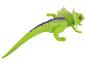 Ein grünes Spielzeug-Eidechsen mit einem langen Schwanz.