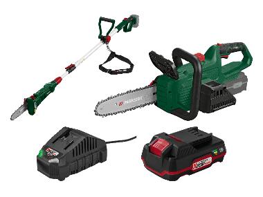PARKSIDE® 20 V Akku-Hochentaster »PAHE 20-Li E5« und 20 V Akku-Kettensäge »PAKS 20-Li E5«,mit Akku und Ladegerät