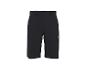 Schwarze Arbeitsshorts mit Seitentaschen und Knopfdetails.