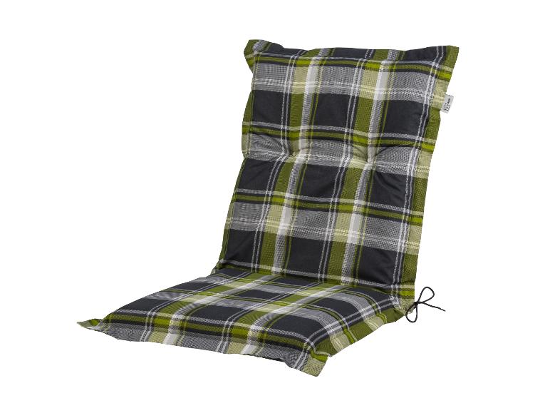 Stuhlkissen mit Karomuster in Grün, Grau und Weiß