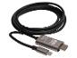 Schwarzes USB-C zu HDMI 4K UHD Kabel mit Metallanschlüssen.