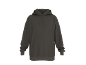 Dunkelgrauer Hoodie mit Kängurutasche.