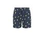 Marineblaue Pyjamashorts mit gelbem Zitronenmuster.