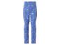Blaue Kinderleggings mit Märchenfiguren- und Blumenmuster.