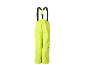Neon-gelbe Skihose mit schwarzen Hosenträgern