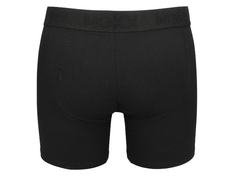 Schwarze Herren-Boxershorts mit elastischem Bund und geprägtem Logo.