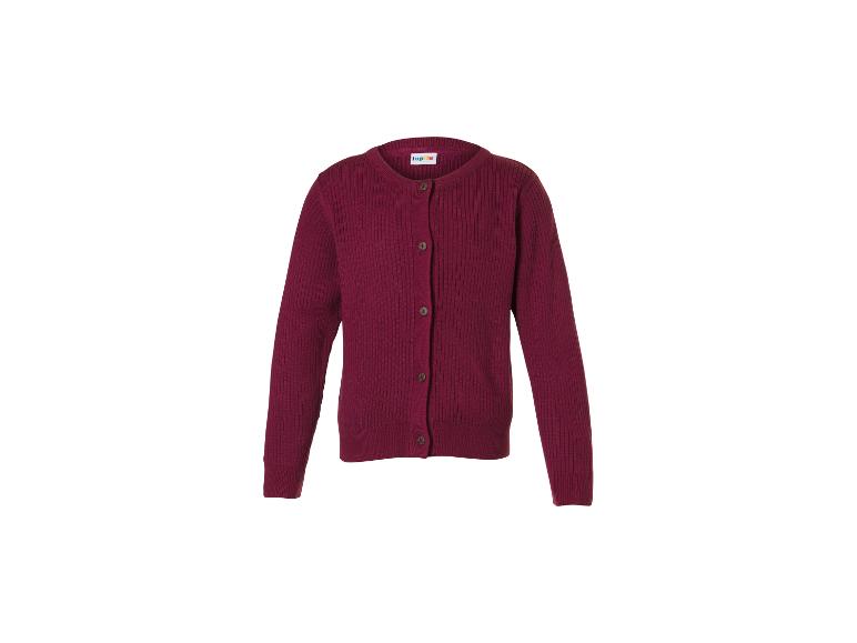 LUPILU® Premium Kinder Strickjacke in Bordeaux mit Knöpfen.