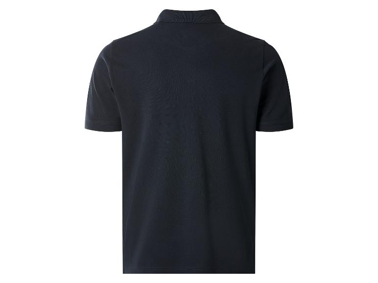 Dunkelblaues Herren-Poloshirt, Rückansicht.