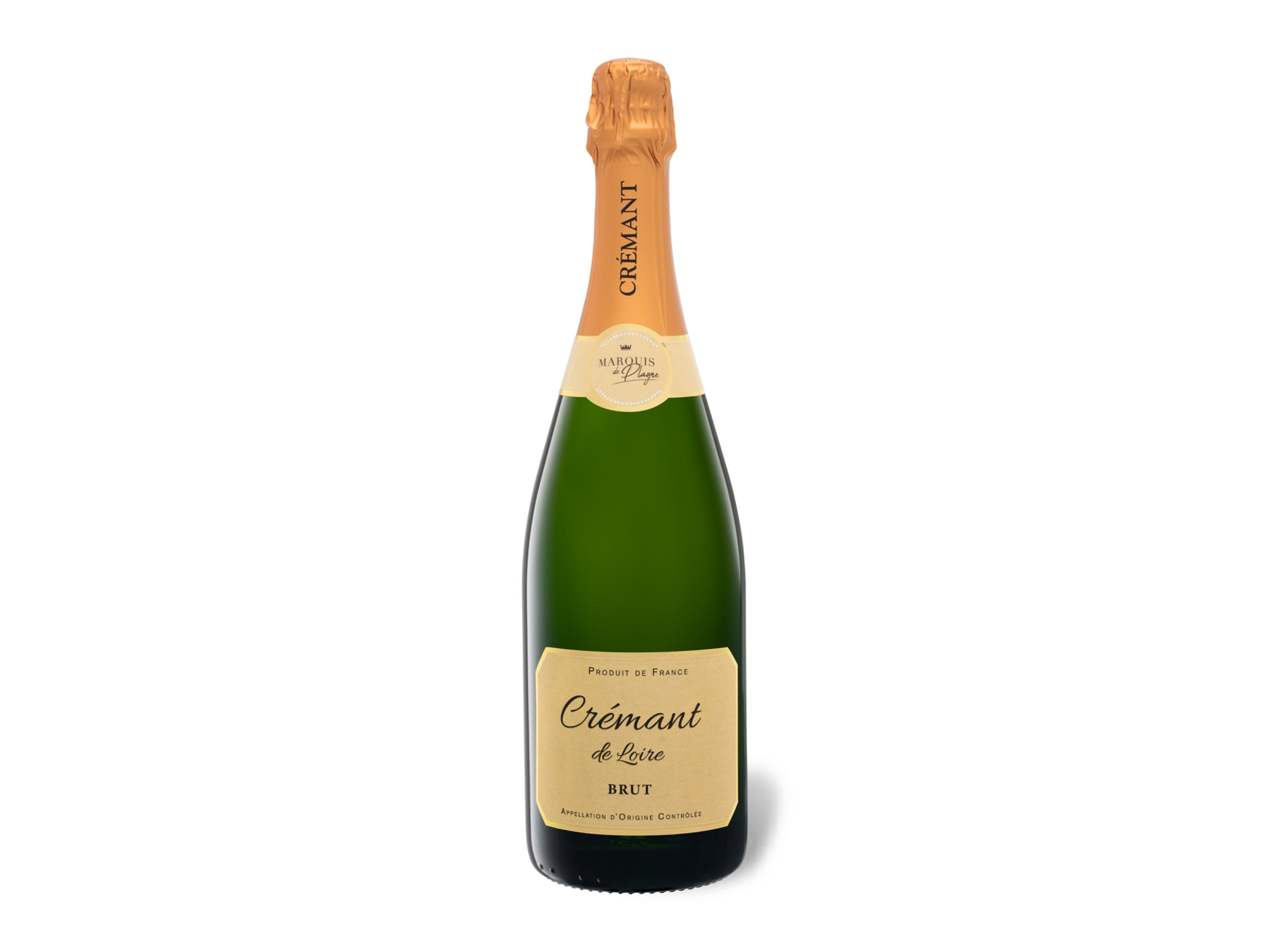 Lidl Wein-Angebot - Marquis de Plagne Crémant de Loire AOC brut, Schaumwein - Mindestbestellmenge 6