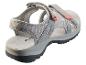 Graue Trekkingsandalen mit rosa Akzenten und verstellbaren Riemen.