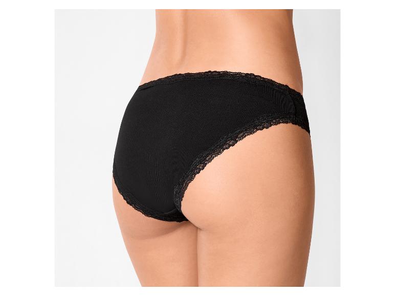 Schwarzer Damen-Slip mit Spitzendetails, Rückansicht