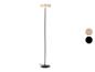 Moderne Stehlampe mit schwarzem Ständer und beigem Rundschirm, mit Farboptionen.