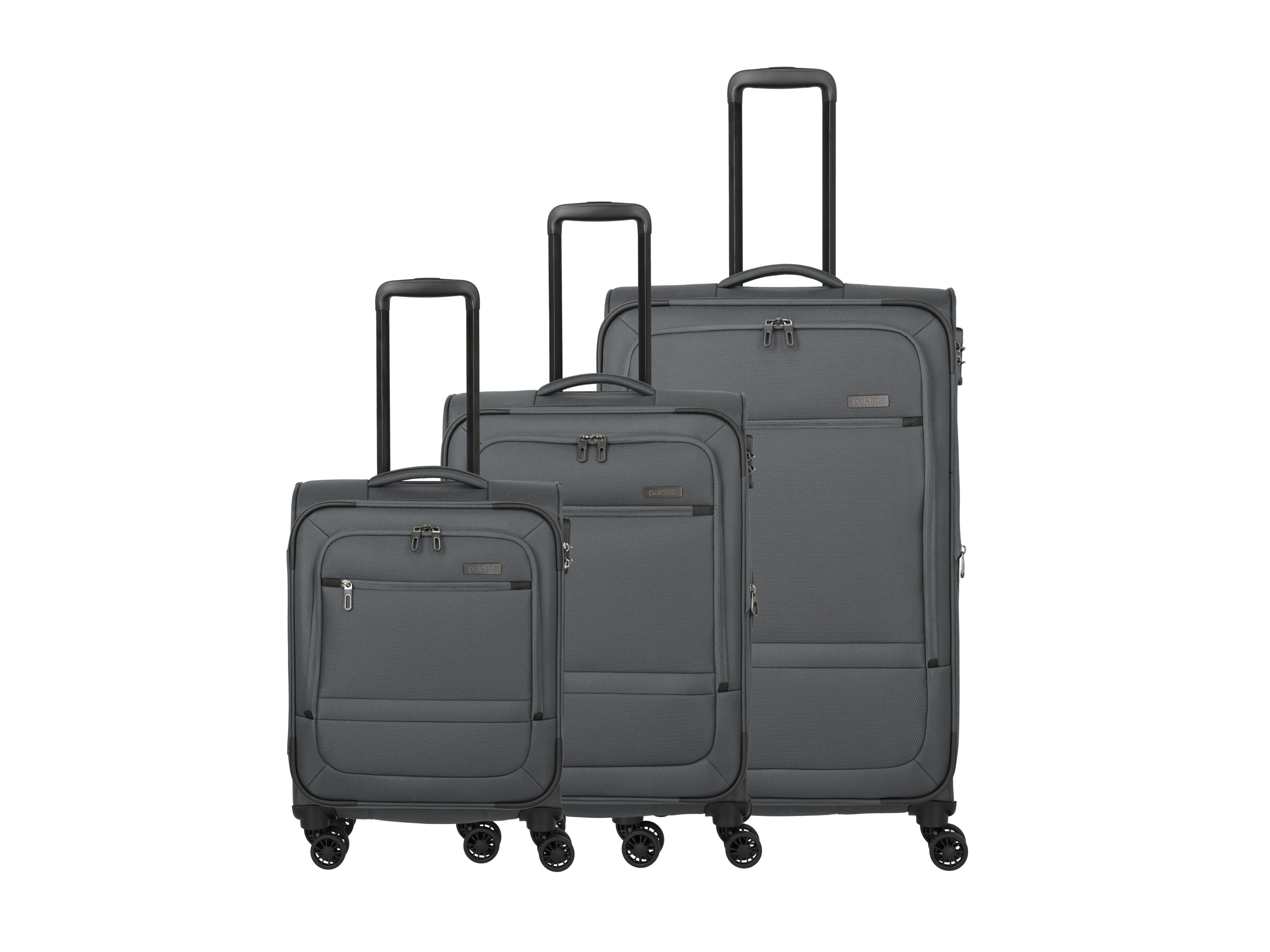 PAKLITE Softschalenkoffer Lido Set (Anthrazit)