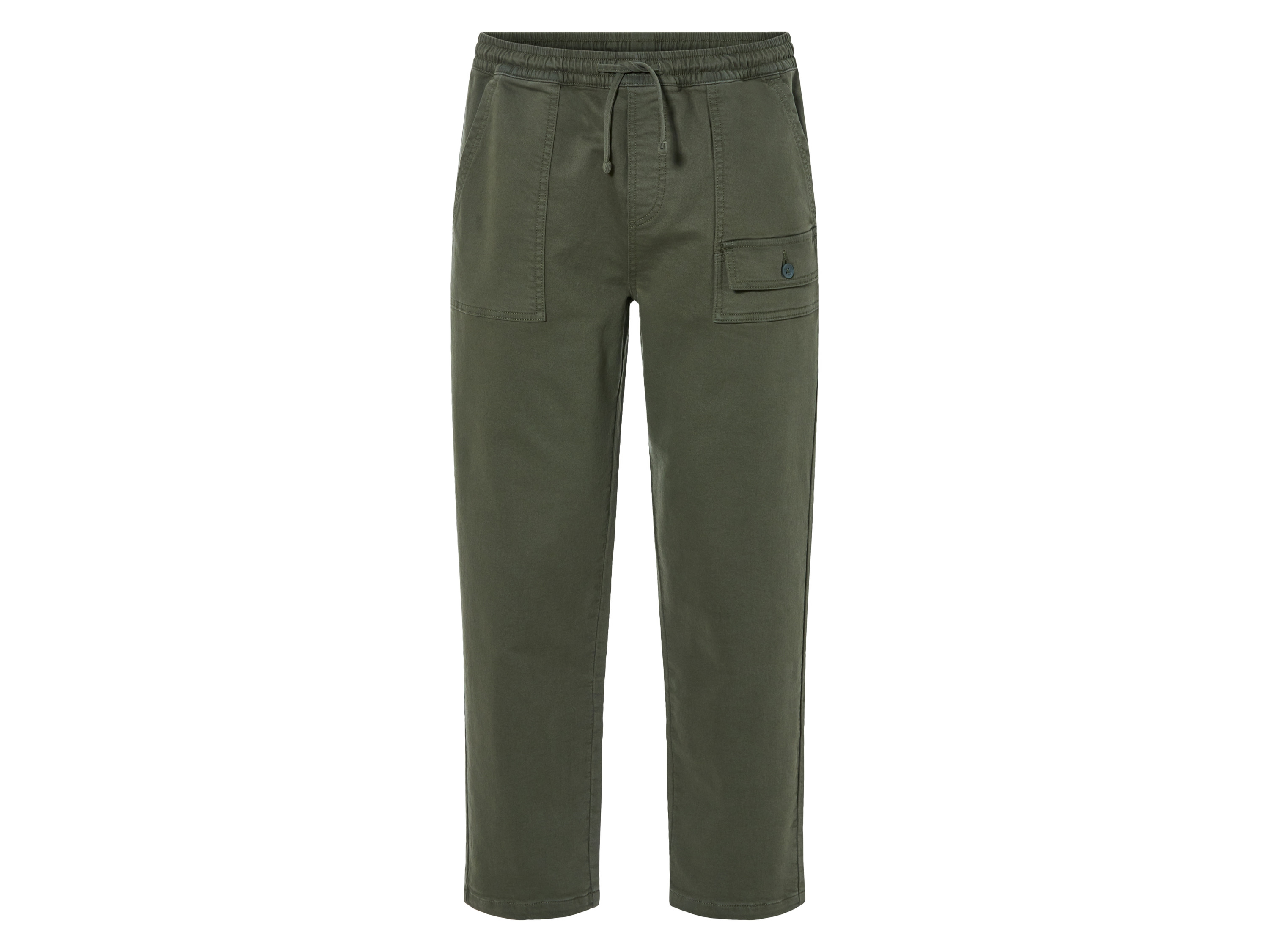 LIVERGY® Herren Cargohose (Grün, XL(56/58))““ | grün: mit aufgesetzter Cargotasche Passform: – Schnitt: leger geschnitten Leibhöhe: normale Leibhöhe Länge: lang Material: Baumwolle, 2 % Elasthan Lycra® Pflegehinweis: waschen bei max. 40 °C nicht bleichen nicht im Wäschetrockner trocknen bügeln bis 150 °C Stufe 2. Dampfbügeleisen kann verwendet werden nicht trockenreinigen Größe: S 44/46 – XL 56/58 Meine Lidl-Größe – so einfach gehts Deine Größe findest du in der Lidl-Größentabelle . Oeko-Tex® Standard 100 Geprüft auf Schadstoffe Zertifizierungsnummer: 09.0.68536 Hohenstein Htti Standard 100 by Oeko-Tex® ist die weltweit bekannteste, unabhängige Zertifizierung schadstoffgeprüfter Textil- und Lederprodukte aller Art – vom Garn und den Stoffen bis hin zum gebrauchsfertigen Artikel. Das Label bestätigt