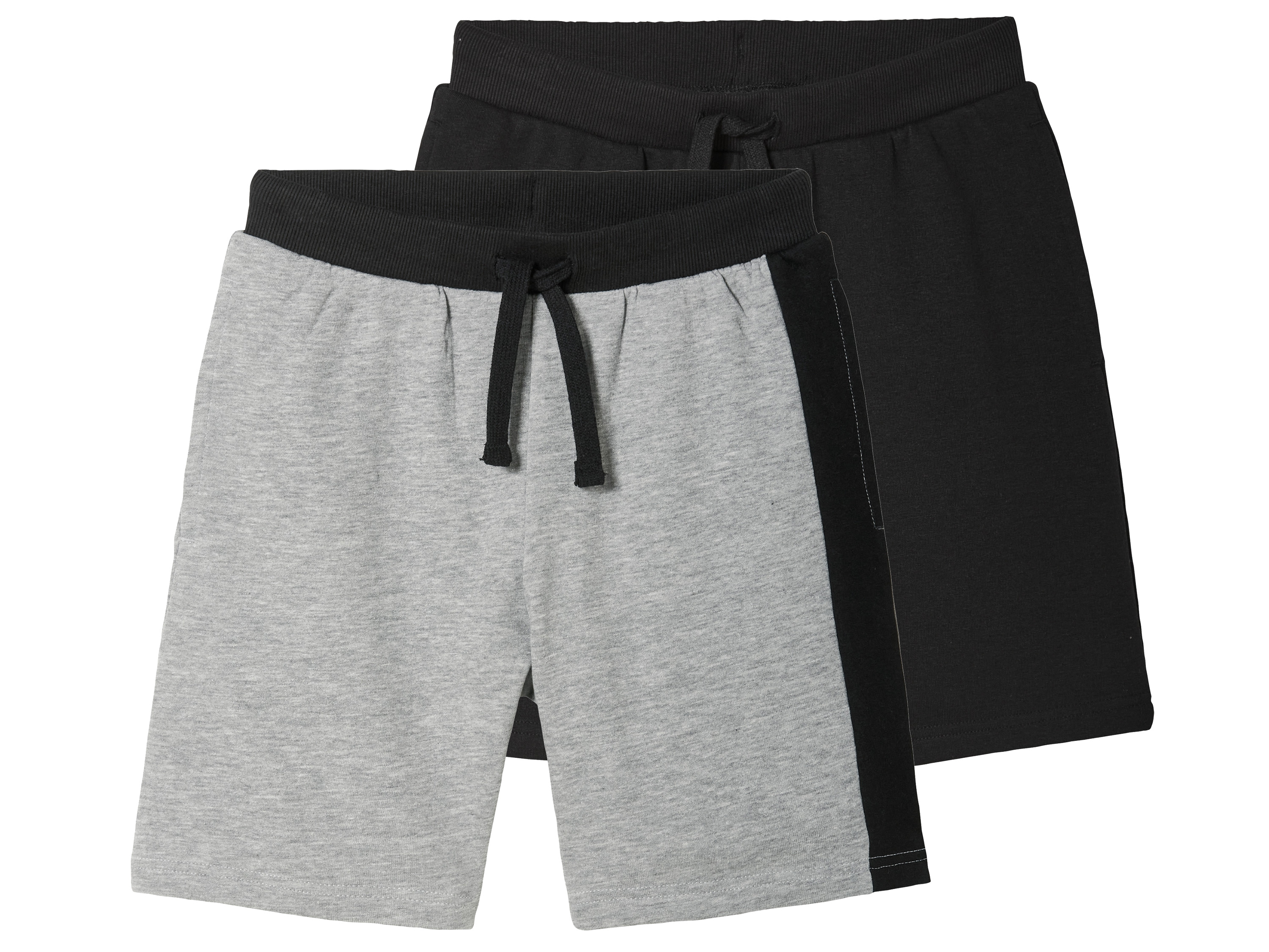 pepperts!® Kinder Sweatshorts, 2 Stück (134/140, schwarz/grau) | 04335633062535