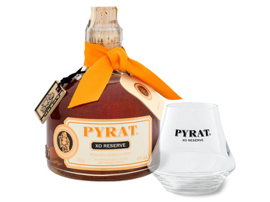 PYRAT XO Reserve (Rum-Basis) mit Geschenkbox und Glas 40% Vol