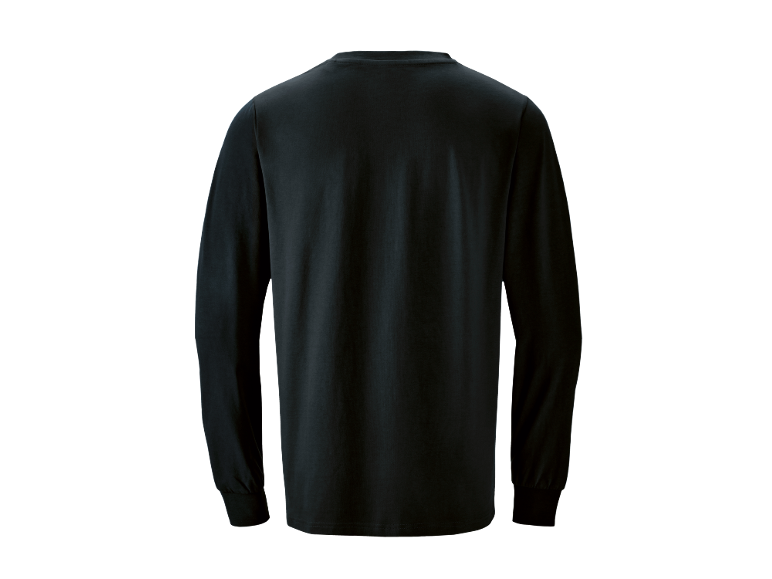 Schwarzes Herren-Langarmshirt, Rückansicht