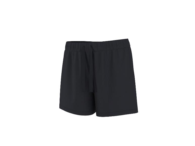 Schwarze Sportshorts mit Kordelzug in der Taille.