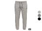 Graue Herren-Jogginghose mit Kordelzug und Logo, in drei Farben erhältlich.