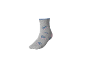 Graue Socken mit blauem und rosa Cartoon-Charakter-Muster